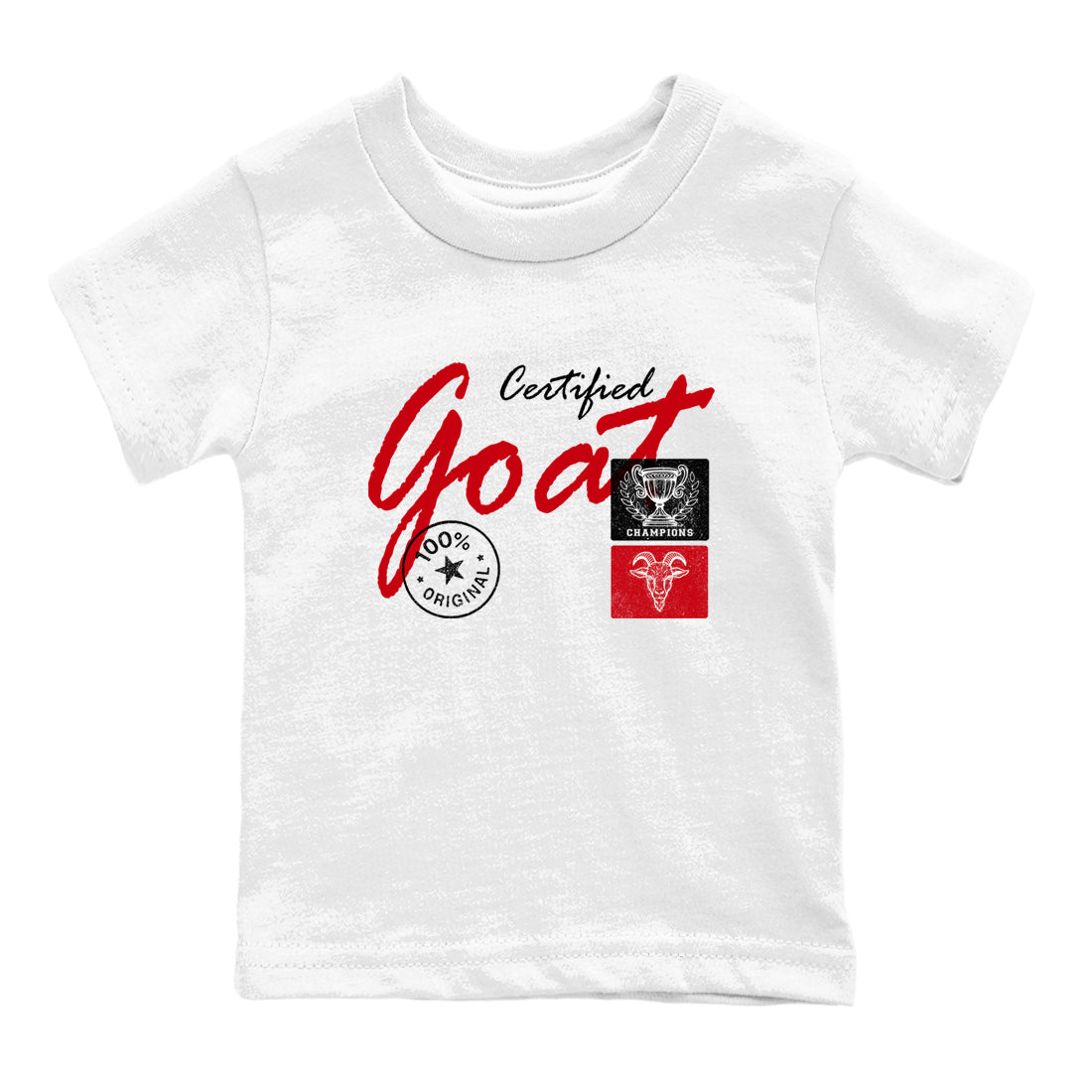 Best Sneakerfit graphic tee – Sneaker Tees To Match Air Jordan 1 Low Chicago Sneakers – Certified Goat Kids T-Shirt White 2