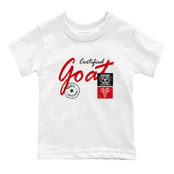 Best Sneakerfit graphic tee – Sneaker Tees To Match Air Jordan 1 Low Chicago Sneakers – Certified Goat Kids T-Shirt White 2