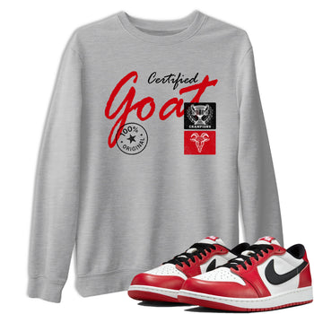 Best Sneakerfit graphic tee – Sneaker Tees To Match Air Jordan 1 Low Chicago Sneakers – Certified Goat Tee Heather Grey 1