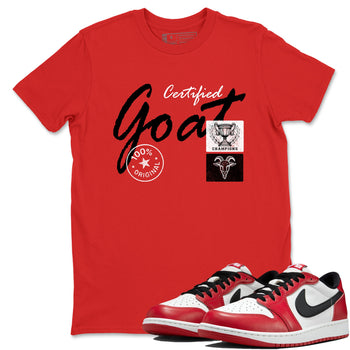 Best Sneakerfit graphic tee – Sneaker Tees To Match Air Jordan 1 Low Chicago Sneakers – Certified Goat Tee Red 1
