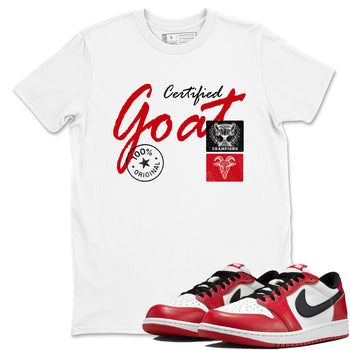 Best Sneakerfit graphic tee – Sneaker Tees To Match Air Jordan 1 Low Chicago Sneakers – Certified Goat Tee White 1