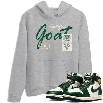 Sneaker Threads – Sneaker Tees To Match Air Jordan 1 Pro Green – Certified Goat Graphic Tee Heather Grey 1. Perfect for Jordan releases 2025 colorways.