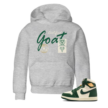 Sneaker Threads – Sneaker Tees To Match Air Jordan 1 Pro Green – Certified Goat Youth Graphic Tee Heather Grey 1. Perfect for Jordan releases 2025 colorways.