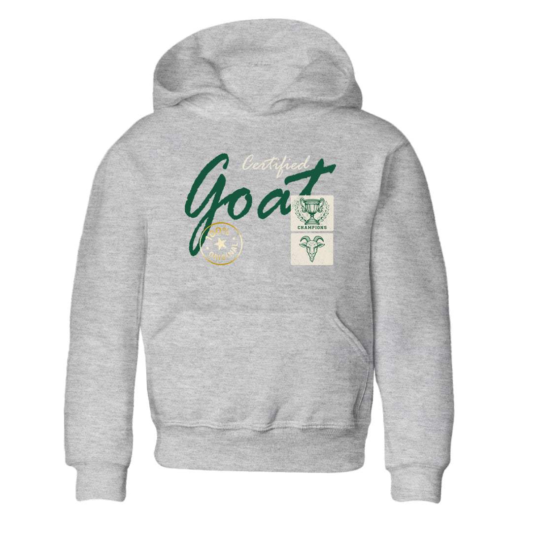 Sneaker Threads – Sneaker Tees To Match Air Jordan 1 Pro Green – Certified Goat Youth Graphic Tee Heather Grey 2. Perfect for Jordan releases 2025 colorways.
