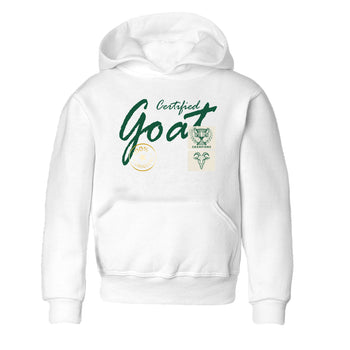Sneaker Threads – Sneaker Tees To Match Air Jordan 1 Pro Green – Certified Goat Youth Graphic Tee White 2. Perfect for Jordan releases 2025 colorways.
