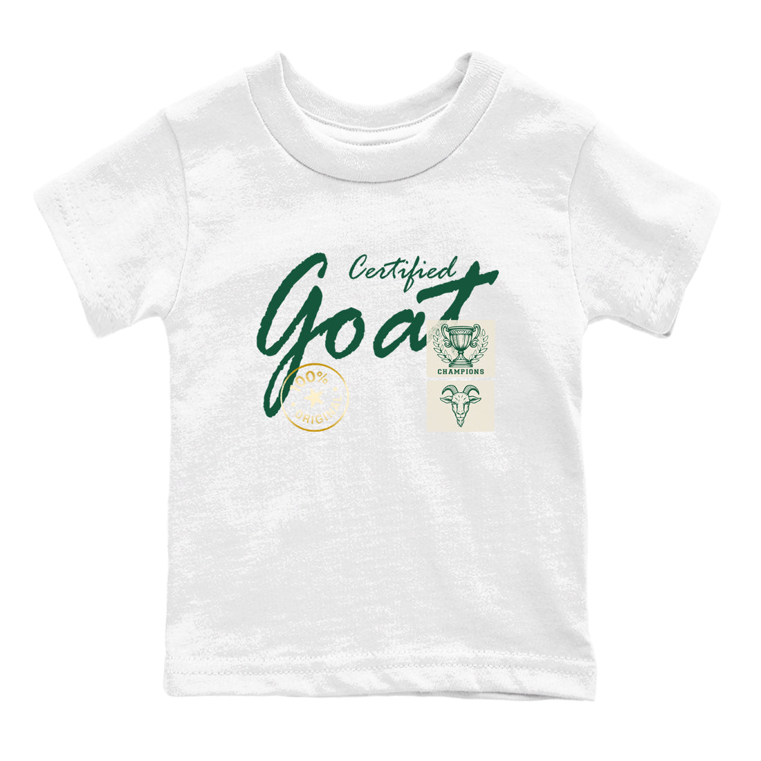 Sneaker Threads – Sneaker Tees To Match Air Jordan 1 Pro Green – Certified Goat Youth Graphic Tee White 2. Perfect for Jordan releases 2025 colorways.