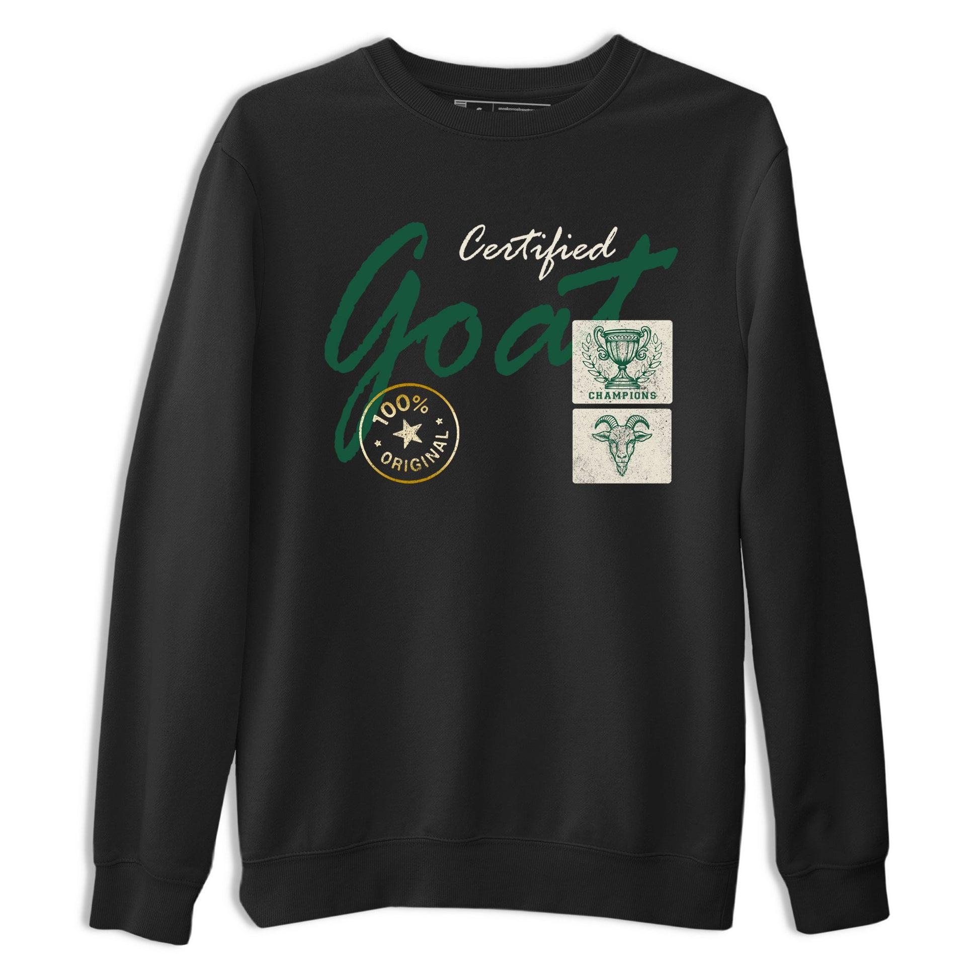 Sneaker Threads – Sneaker Tees To Match Air Jordan 1 Pro Green – Certified Goat Graphic Tee Black 2. Perfect for Jordan releases 2025 colorways.