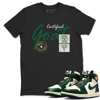 Sneaker Threads – Sneaker Tees To Match Air Jordan 1 Pro Green – Certified Goat Graphic Tee Black 1. Perfect for Jordan releases 2025 colorways.