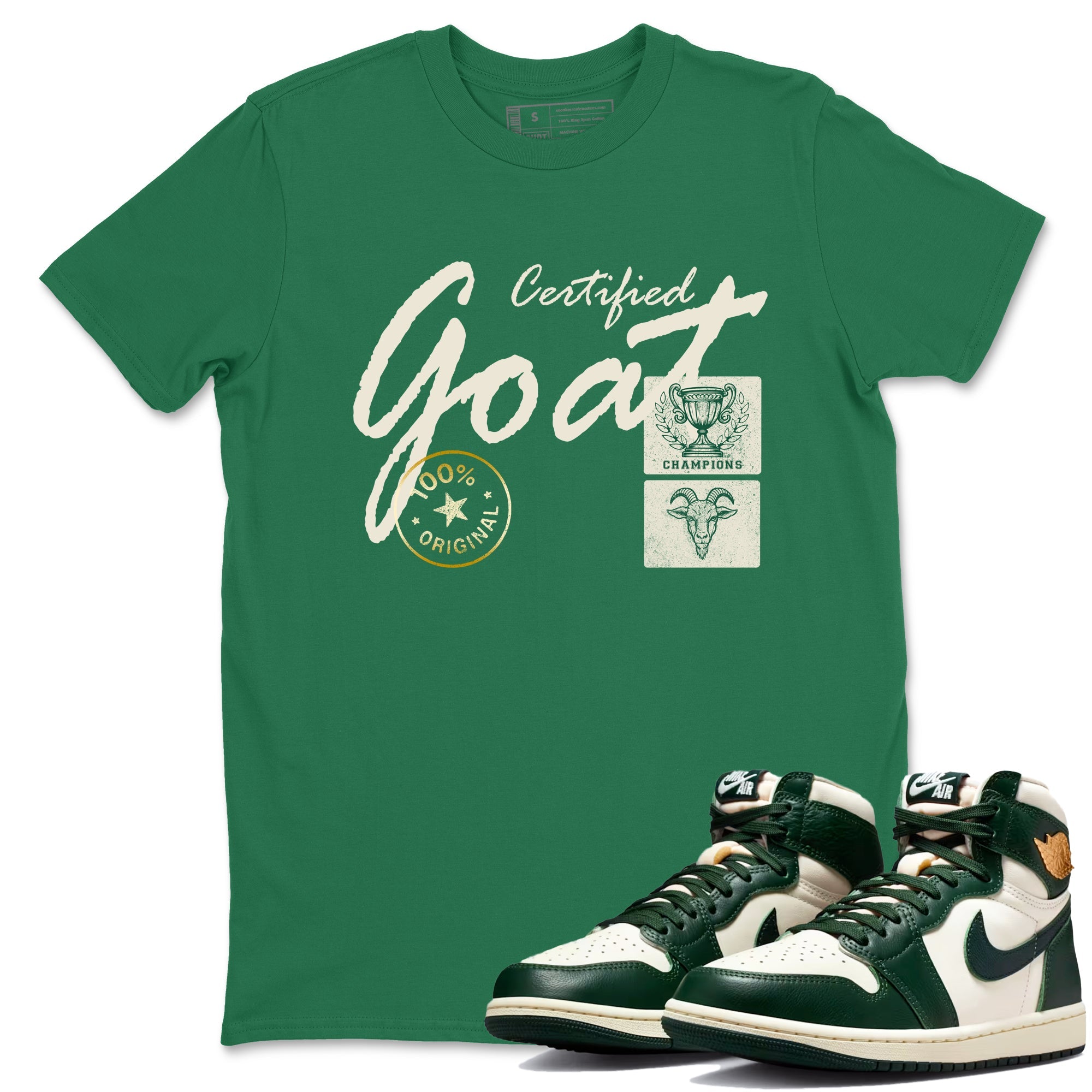 Sneaker Threads – Sneaker Tees To Match Air Jordan 1 Pro Green – Certified Goat Graphic Tee Kelly Green 1. Perfect for Jordan releases 2025 colorways.