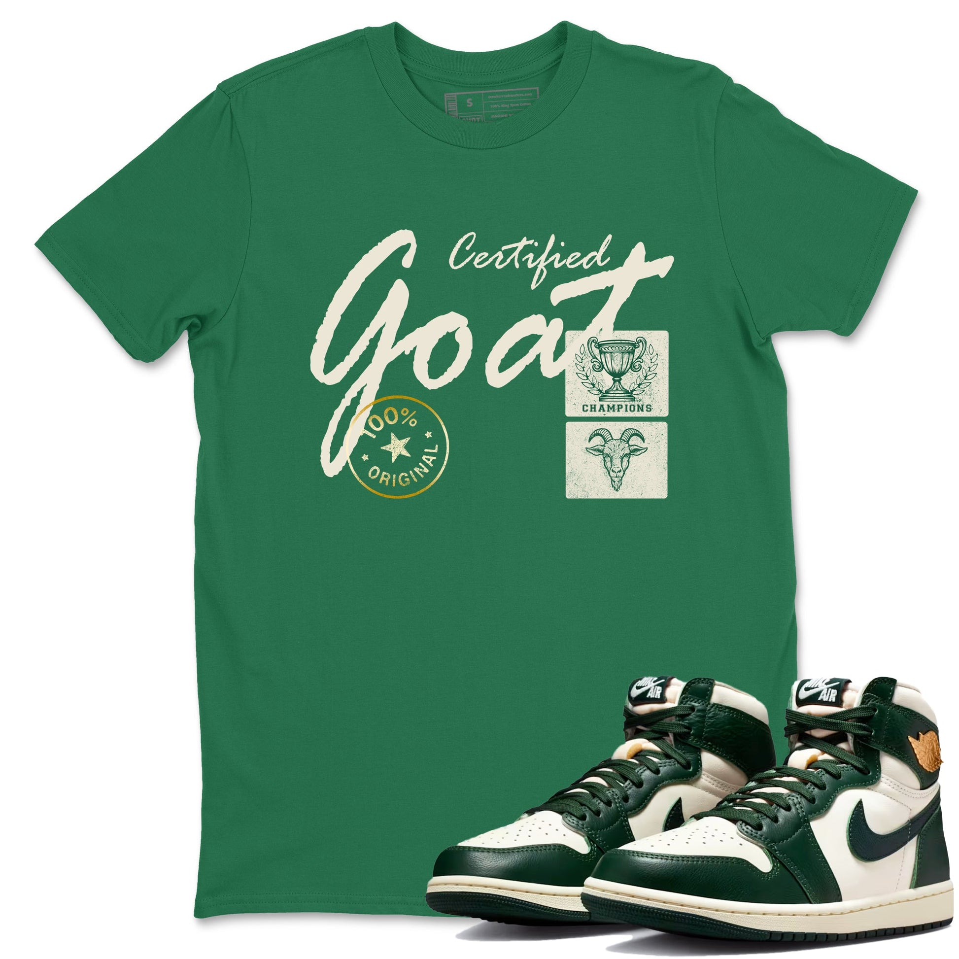 Sneaker Threads – Sneaker Tees To Match Air Jordan 1 Pro Green – Certified Goat Graphic Tee Kelly Green 1. Perfect for Jordan releases 2025 colorways.
