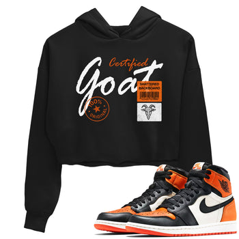 Sneaker match tees – Sneaker Tees To Match Air Jordan 1 Shattered Backboard Shoes – Certified Goat Crop T-Shirt Black 1