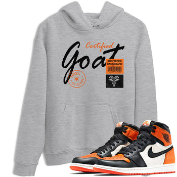 Sneaker match tees – Sneaker Tees To Match Air Jordan 1 Shattered Backboard Shoes – Certified Goat Tee Heather Grey 1