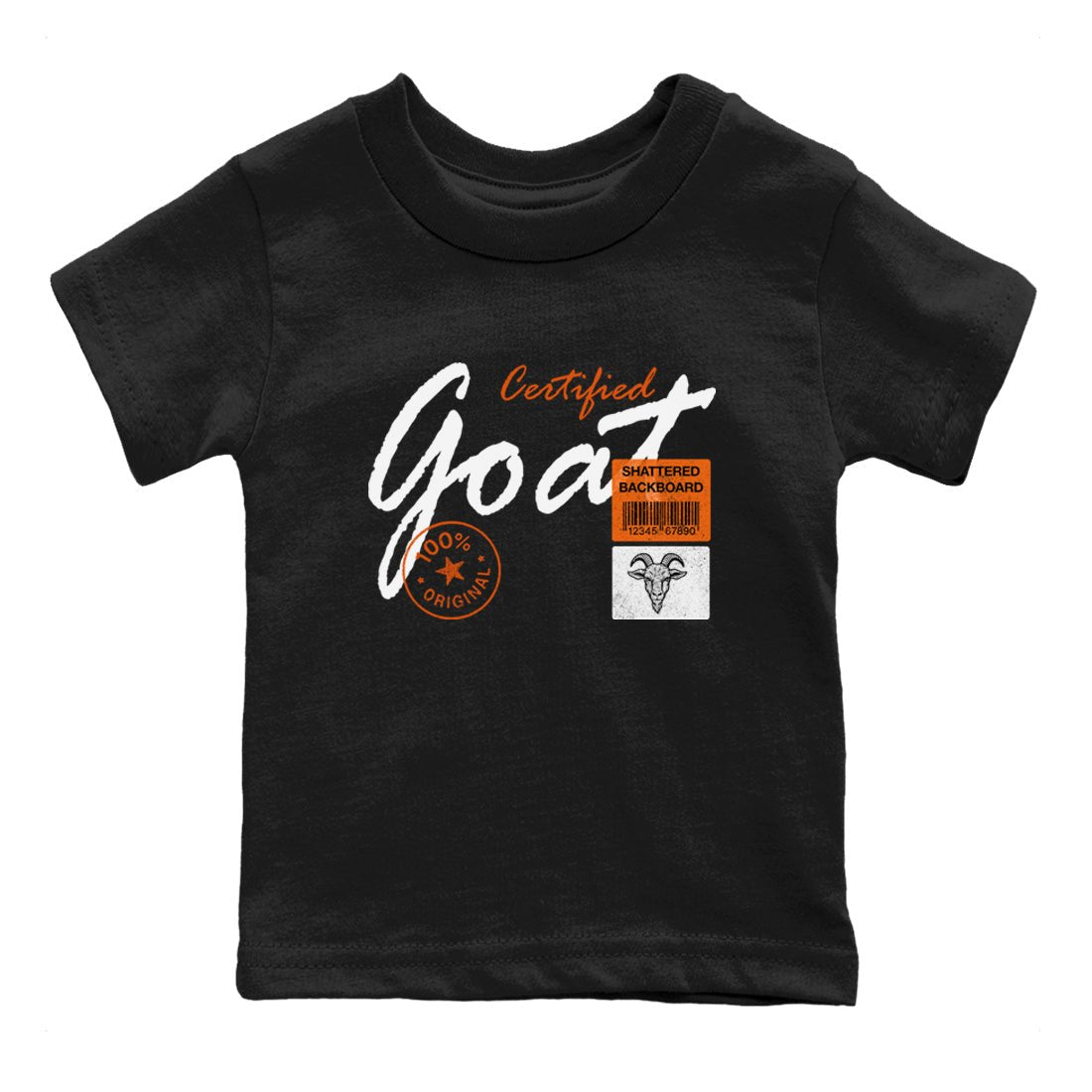 Sneaker match tees – Sneaker Tees To Match Air Jordan 1 Shattered Backboard Shoes – Certified Goat Kids T-Shirt Black 2