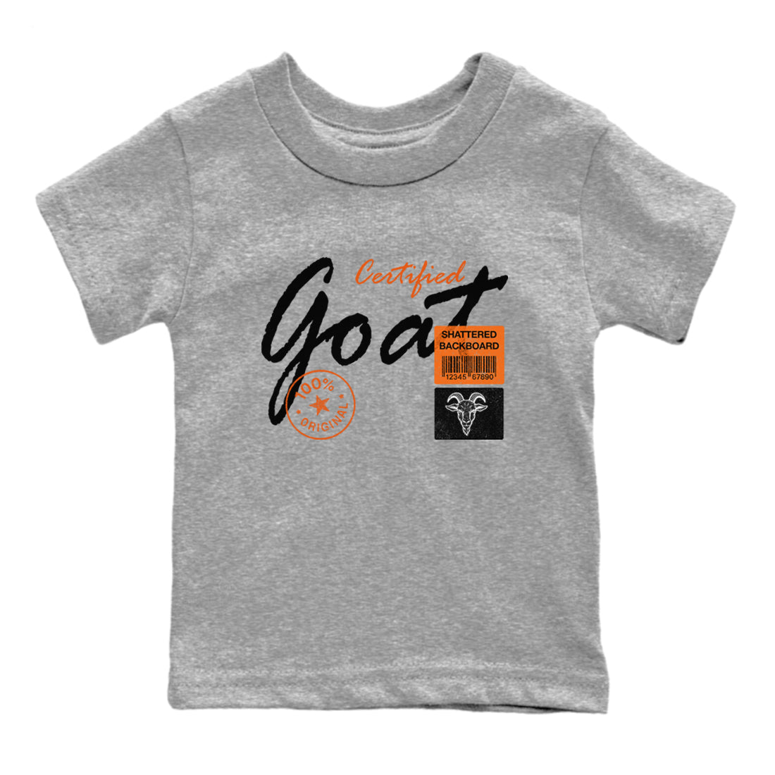 Sneaker match tees – Sneaker Tees To Match Air Jordan 1 Shattered Backboard Shoes – Certified Goat Kids T-Shirt Heather Grey 2