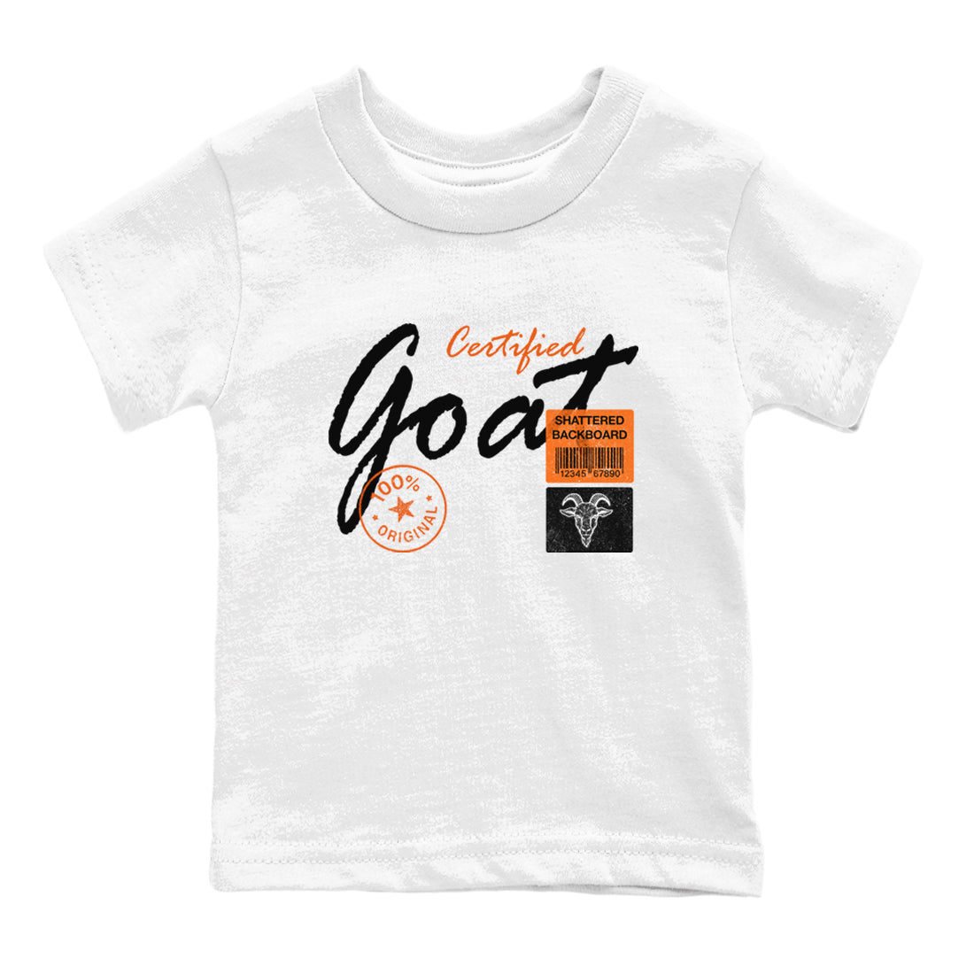 Sneaker match tees – Sneaker Tees To Match Air Jordan 1 Shattered Backboard Shoes – Certified Goat Kids T-Shirt White 2