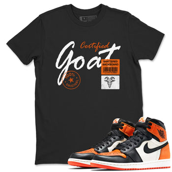 Sneaker match tees – Sneaker Tees To Match Air Jordan 1 Shattered Backboard Shoes – Certified Goat Tee Black 1
