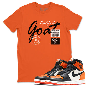 Sneaker match tees – Sneaker Tees To Match Air Jordan 1 Shattered Backboard Shoes – Certified Goat Tee Orange 1