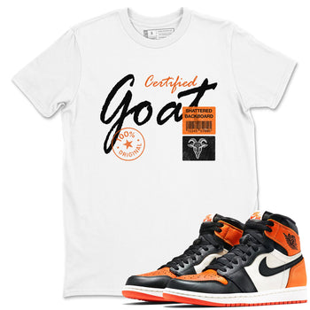 Sneaker match tees – Sneaker Tees To Match Air Jordan 1 Shattered Backboard Shoes – Certified Goat Tee White 1
