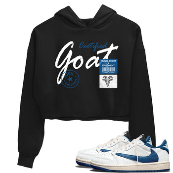 Sneaker match tees – Sneaker Tees To Match Air Jordan 1 Travis Scott Fragment Shoes – Certified Goat Crop T-Shirt Black 1