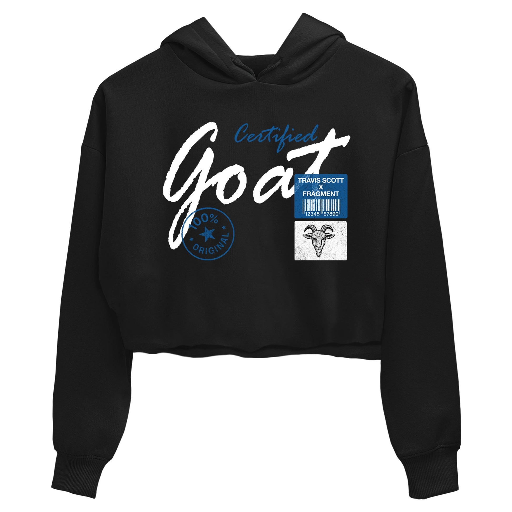 Sneaker match tees – Sneaker Tees To Match Air Jordan 1 Travis Scott Fragment Shoes – Certified Goat Crop T-Shirt Black 2