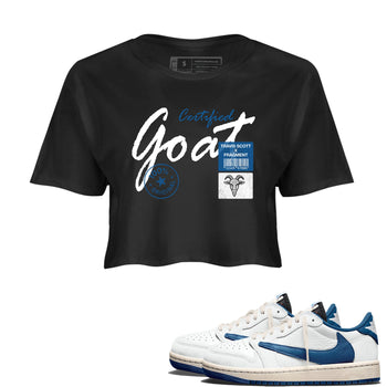 Sneaker match tees – Sneaker Tees To Match Air Jordan 1 Travis Scott Fragment Shoes – Certified Goat Crop T-Shirt Black 1
