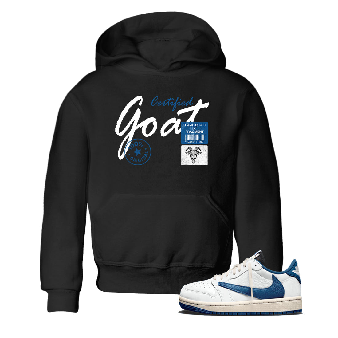 Sneaker match tees – Sneaker Tees To Match Air Jordan 1 Travis Scott Fragment Shoes – Certified Goat Kids T-Shirt Black 1