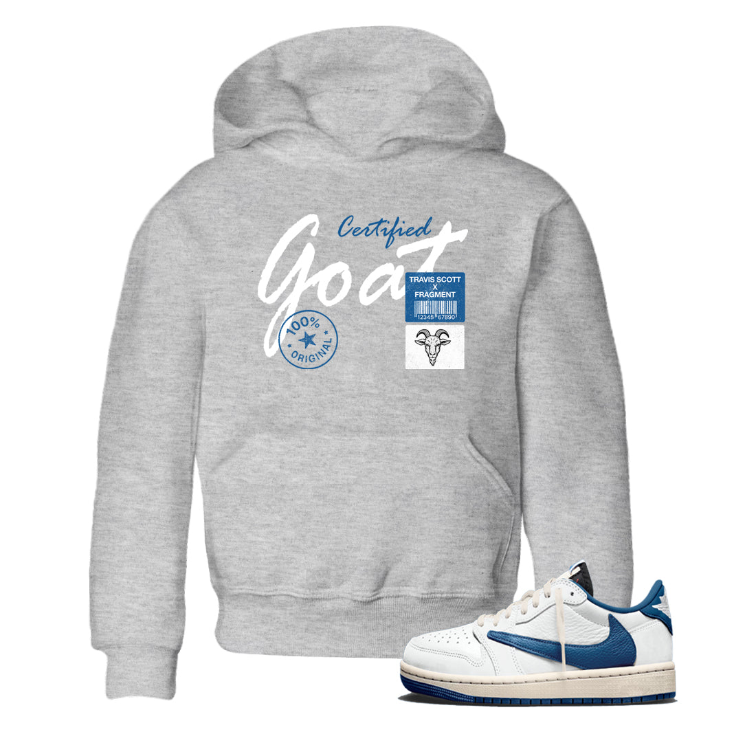 Sneaker match tees – Sneaker Tees To Match Air Jordan 1 Travis Scott Fragment Shoes – Certified Goat Kids T-Shirt Heather Grey 1