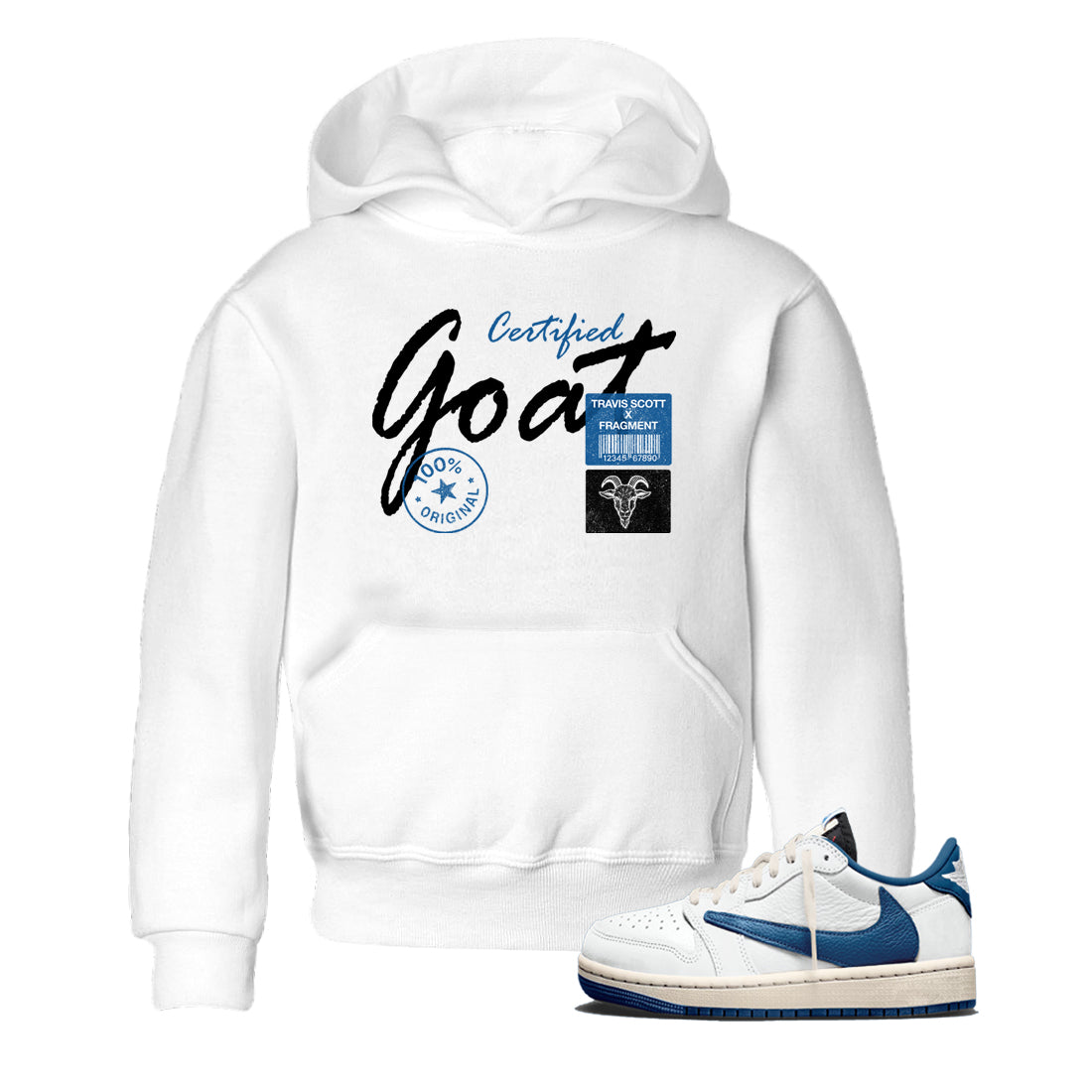 Sneaker match tees – Sneaker Tees To Match Air Jordan 1 Travis Scott Fragment Shoes – Certified Goat Kids T-Shirt White 1