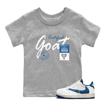 Sneaker match tees – Sneaker Tees To Match Air Jordan 1 Travis Scott Fragment Shoes – Certified Goat Kids T-Shirt Heather Grey 1