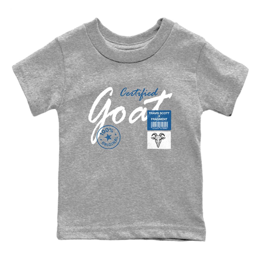 Sneaker match tees – Sneaker Tees To Match Air Jordan 1 Travis Scott Fragment Shoes – Certified Goat Kids T-Shirt Heather Grey 2