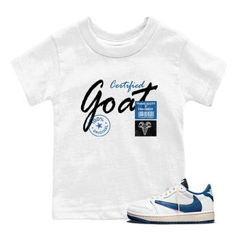 Sneaker match tees – Sneaker Tees To Match Air Jordan 1 Travis Scott Fragment Shoes – Certified Goat Kids T-Shirt White 1