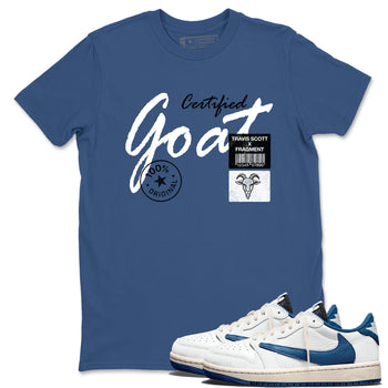 Sneaker match tees – Sneaker Tees To Match Air Jordan 1 Travis Scott Fragment Shoes – Certified Goat Tee Denim Blue 1