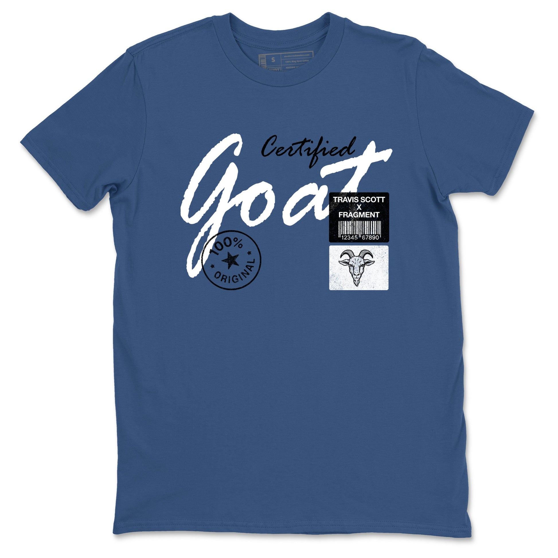 Sneaker match tees – Sneaker Tees To Match Air Jordan 1 Travis Scott Fragment Shoes – Certified Goat Tee Denim Blue 2