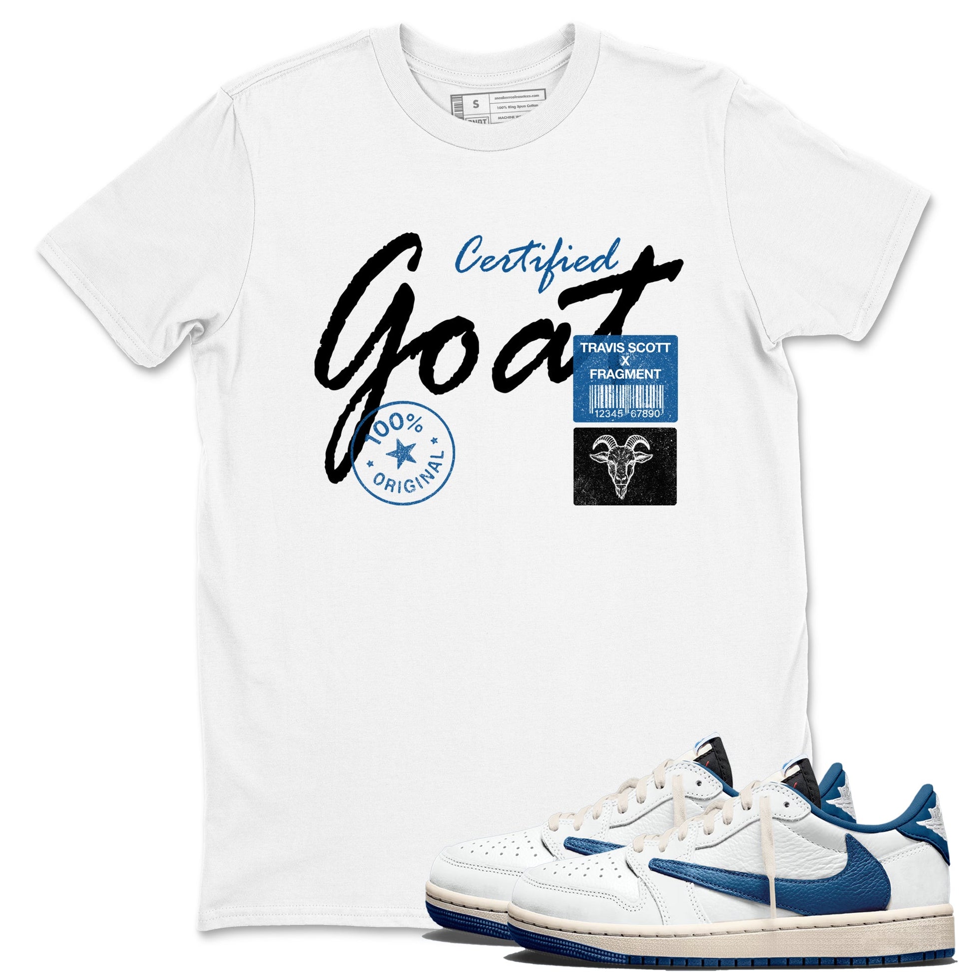 Sneaker match tees – Sneaker Tees To Match Air Jordan 1 Travis Scott Fragment Shoes – Certified Goat Tee White 1