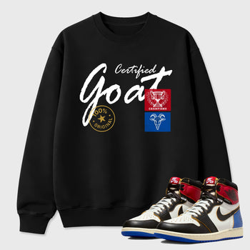 Sneaker match tees – Sneaker Tees To Match Air Jordan 1 Union x Fragment Shoes – Certified Goat Tee Black 1