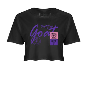 Sneaker match tees – Sneaker Tees To Match Air Jordan 11 Canyon Purple Shoes – Certified Goat Crop T-Shirt Black 2