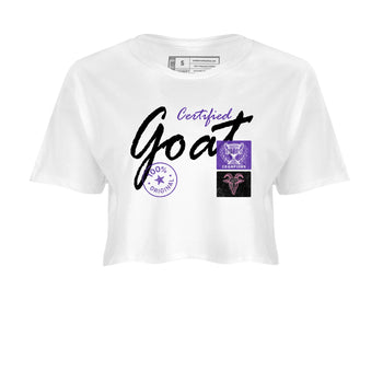 Sneaker match tees – Sneaker Tees To Match Air Jordan 11 Canyon Purple Shoes – Certified Goat Crop T-Shirt White 2
