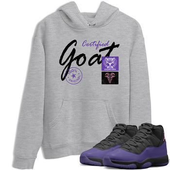 Sneaker match tees – Sneaker Tees To Match Air Jordan 11 Canyon Purple Shoes – Certified Goat Tee Heather Grey 1