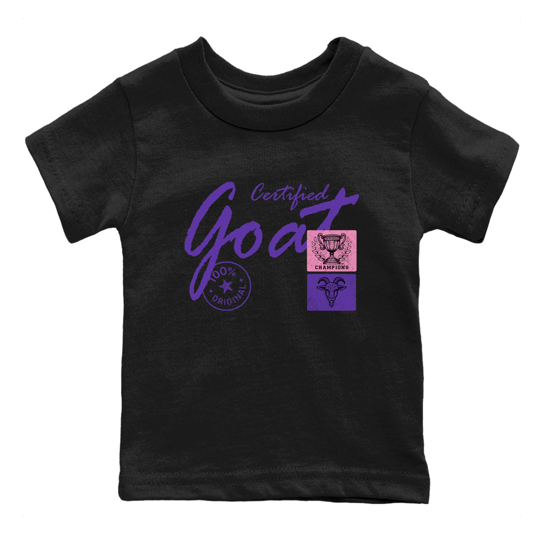 Sneaker match tees – Sneaker Tees To Match Air Jordan 11 Canyon Purple Shoes – Certified Goat Kids T-Shirt Black 2
