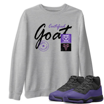 Sneaker match tees – Sneaker Tees To Match Air Jordan 11 Canyon Purple Shoes – Certified Goat Tee Heather Grey 1