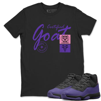 Sneaker match tees – Sneaker Tees To Match Air Jordan 11 Canyon Purple Shoes – Certified Goat Tee Black 1