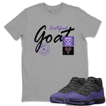 Sneaker match tees – Sneaker Tees To Match Air Jordan 11 Canyon Purple Shoes – Certified Goat Tee Heather Grey 1