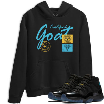 Sneaker Threads – Sneaker Tees To Match Air Jordan 11 Retro Gamma – Certified Goat Graphic Tee Black 1. Perfect for Jordan releases 2025 colorways.