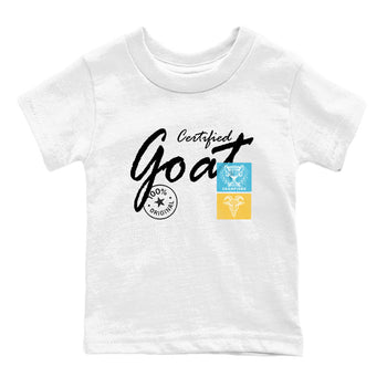 Sneaker Threads – Sneaker Tees To Match Air Jordan 11 Retro Gamma – Certified Goat Youth Graphic Tee White 2. Perfect for Jordan releases 2025 colorways.
