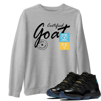 Sneaker Threads – Sneaker Tees To Match Air Jordan 11 Retro Gamma – Certified Goat Graphic Tee Heather Grey 1. Perfect for Jordan releases 2025 colorways.