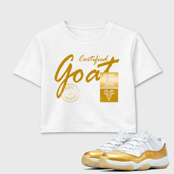 Sneaker match tees – Sneaker Tees To Match Air Jordan 11 Mother's Day Shoes – Certified Goat Crop T-Shirt White 1