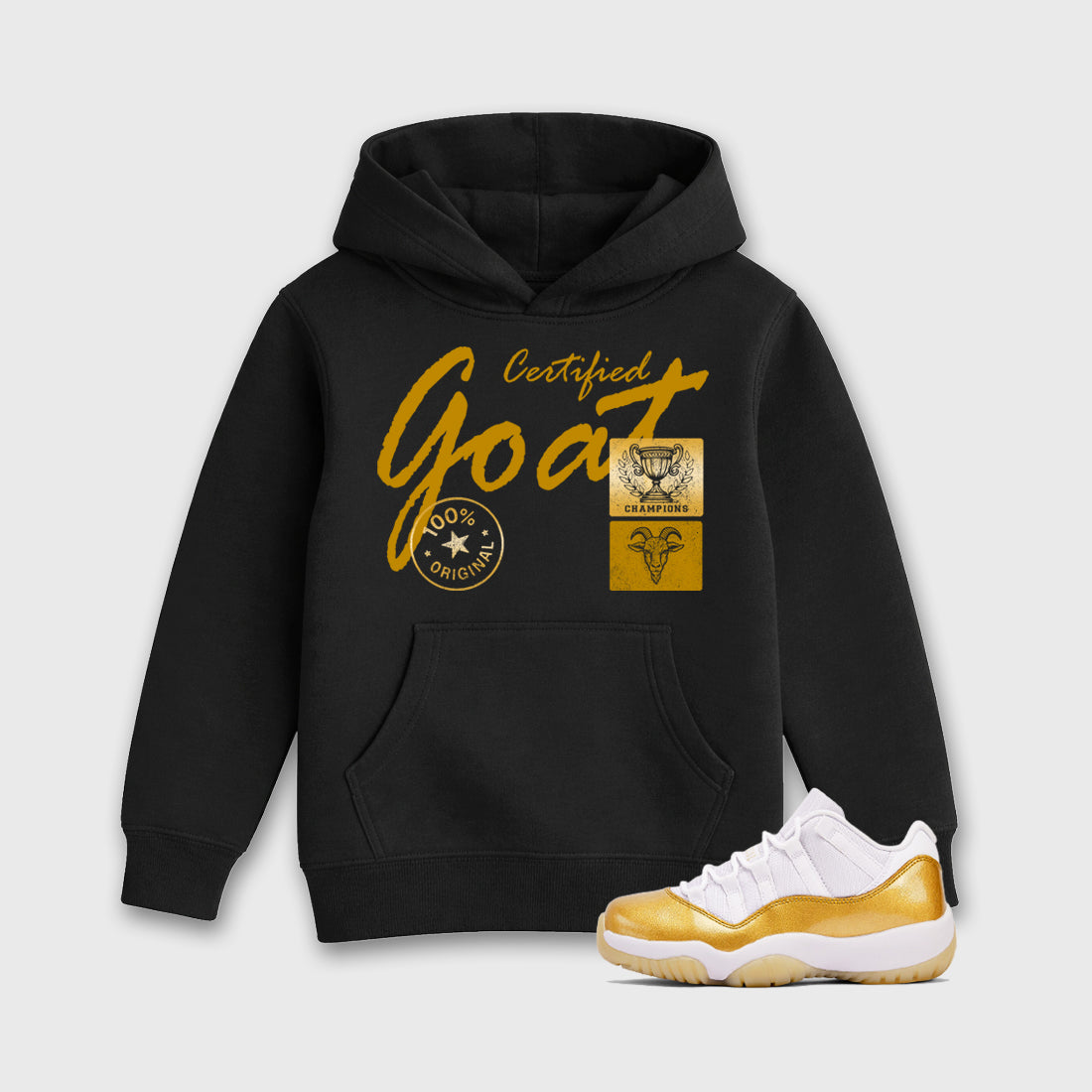 Sneaker match tees – Sneaker Tees To Match Air Jordan 11 Mother's Day Shoes – Certified Goat Kids T-Shirt Black 1