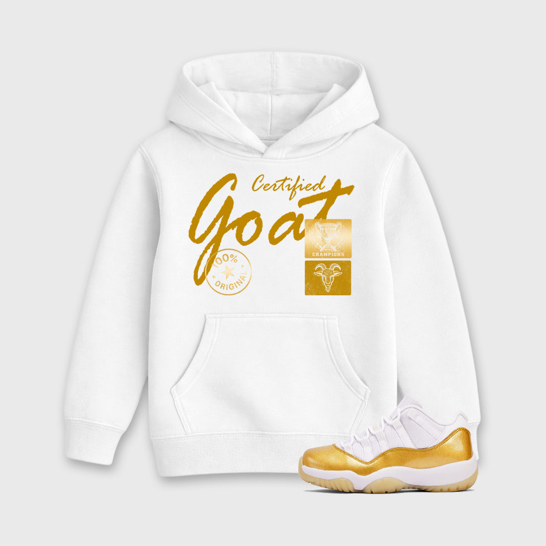 Sneaker match tees – Sneaker Tees To Match Air Jordan 11 Mother's Day Shoes – Certified Goat Kids T-Shirt White 1