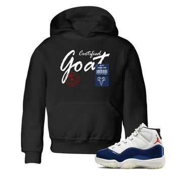 Sneaker match tees – Sneaker Tees To Match Air Jordan 11 Rare Air Shoes – Certified Goat Kids T-Shirt Black 1