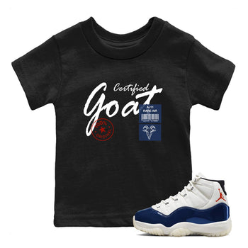 Sneaker match tees – Sneaker Tees To Match Air Jordan 11 Rare Air Shoes – Certified Goat Kids T-Shirt Black 1